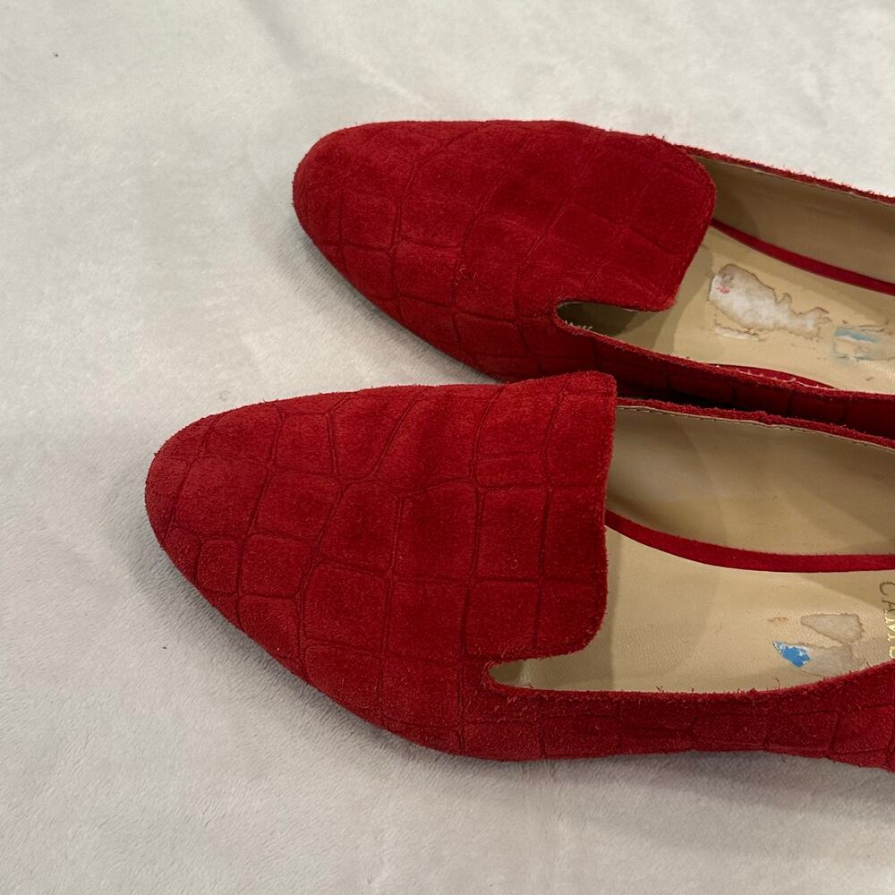 Vince Camuto Red Suede Shoes sz 7.5 VP Melley Pointed Toe Flats - Picture 5 of 7